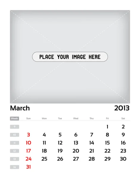 Kalender Horizontal - 03. März — Stockvektor