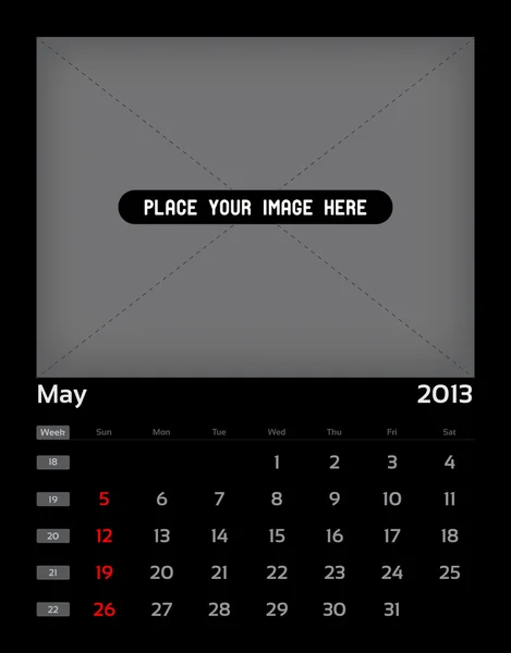 Calendário Horizontal - 05 Maio — Vetor de Stock