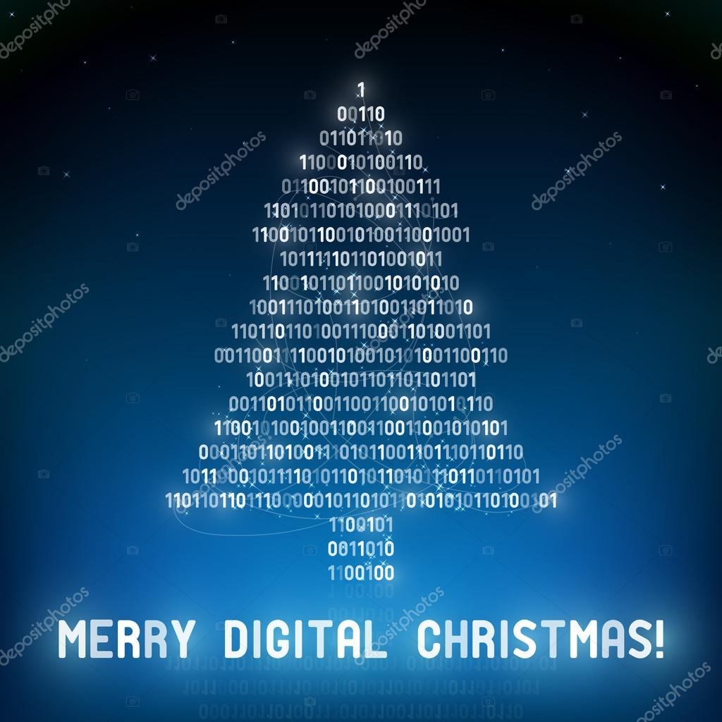 Frohe digitale Weihnachten - Vektorgrafik: lizenzfreie Grafiken