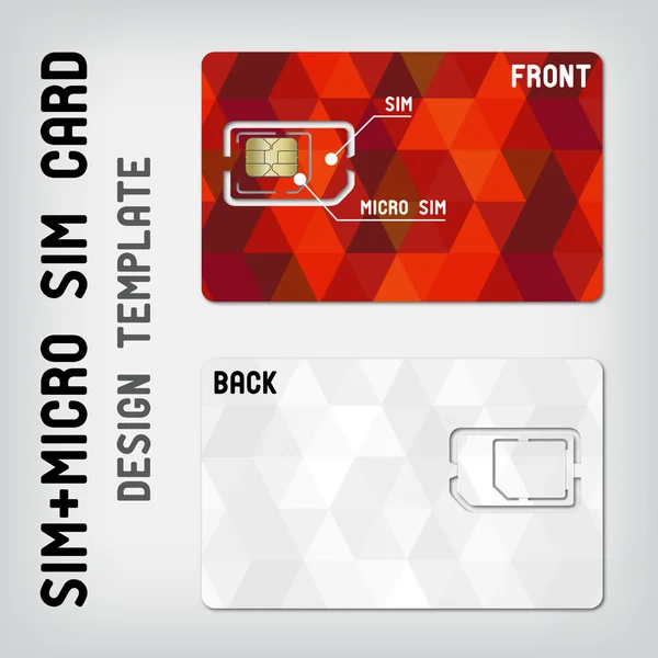 SIM+Micro SIM card template — Stock Vector