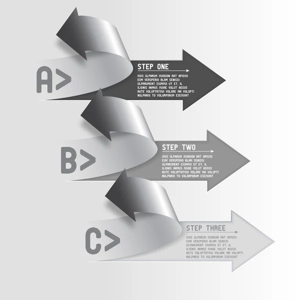 Trois flèches d'étape — Image vectorielle