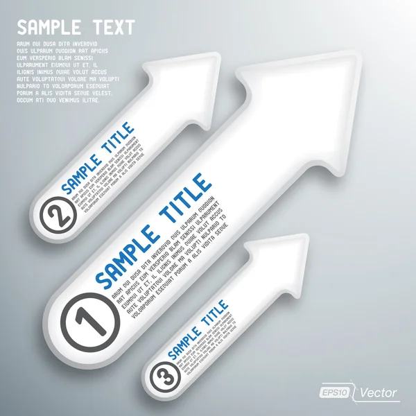 Drie witte pijlen — Stockvector