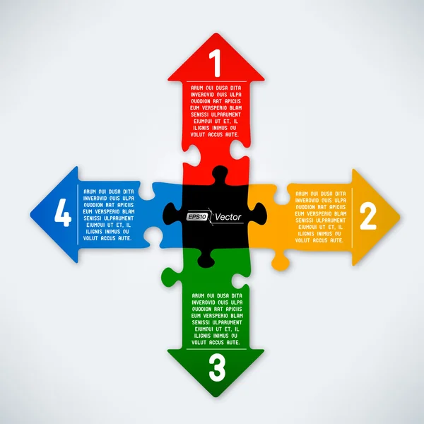 Kleurrijke puzzel pijlen — Stockvector