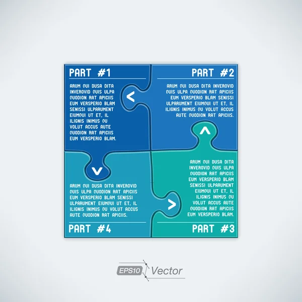 Vier delen puzzel — Stockvector