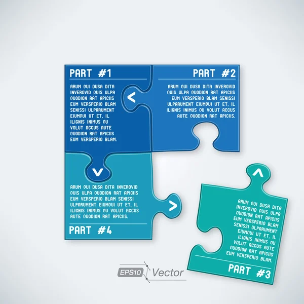 Čtyř částí puzzle — Stockový vektor