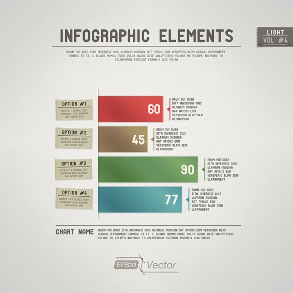 Elementi infografici colorati dettagliate — Vettoriale Stock