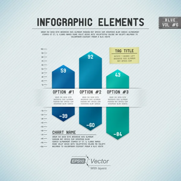 Éléments infographiques colorés détaillés — Image vectorielle