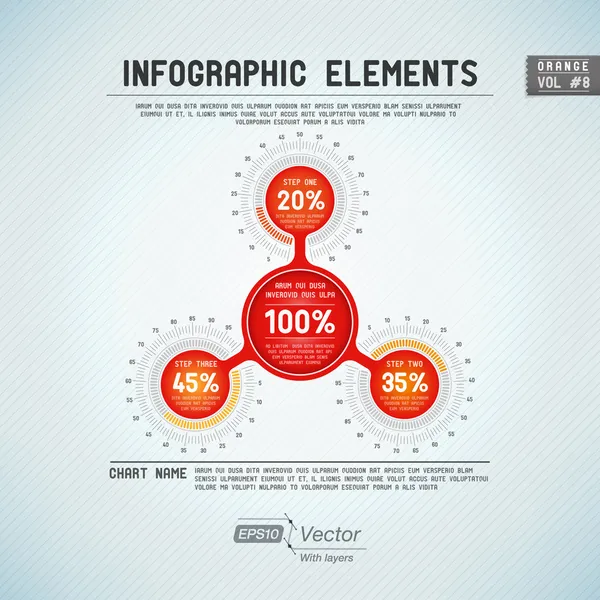 Detaljerad färgglada infographic element — Stock vektor