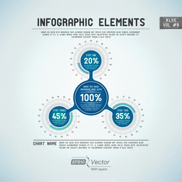 Elementi infografici colorati dettagliate — Vettoriale Stock