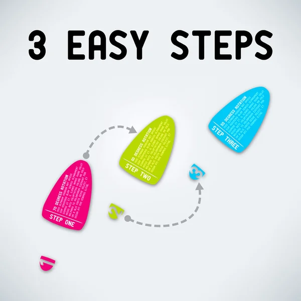3 개의 쉬운 단계 — 스톡 벡터