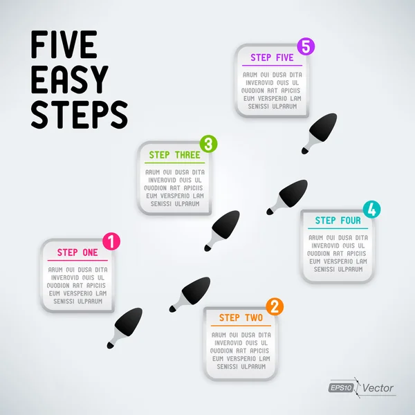 Five easy steps — Stock Vector