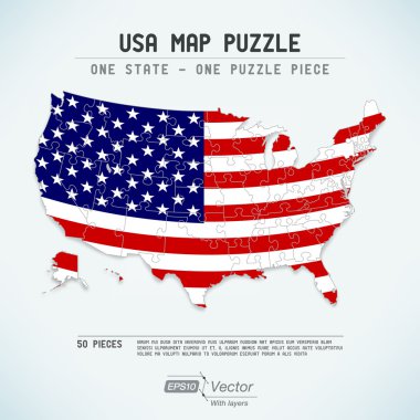 ABD Haritası puzzle - bir devlet-bir bulmaca parçası