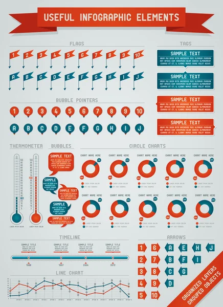 Elementos infográficos útiles — Vector de stock