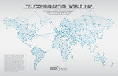 Absztrakt távközlési világ Térkép-val körök, vonalak és színátmenetek