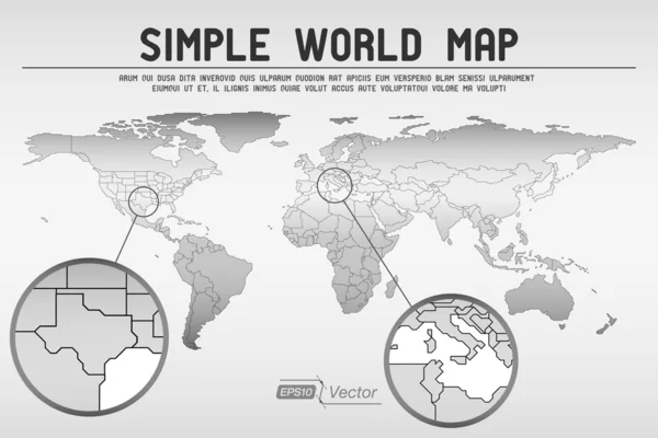 Mapa świata proste streszczenie — Wektor stockowy
