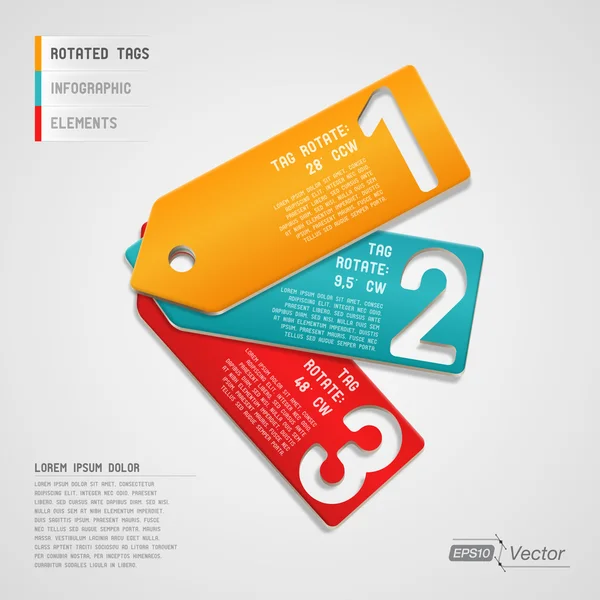 Three Infographic Tags — Stock Vector