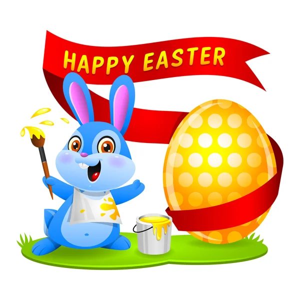 Conejo de Pascua conejo pinta huevo — Vector de stock
