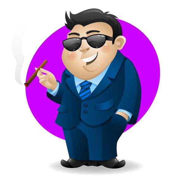 Empresario con cigarro — Vector de stock