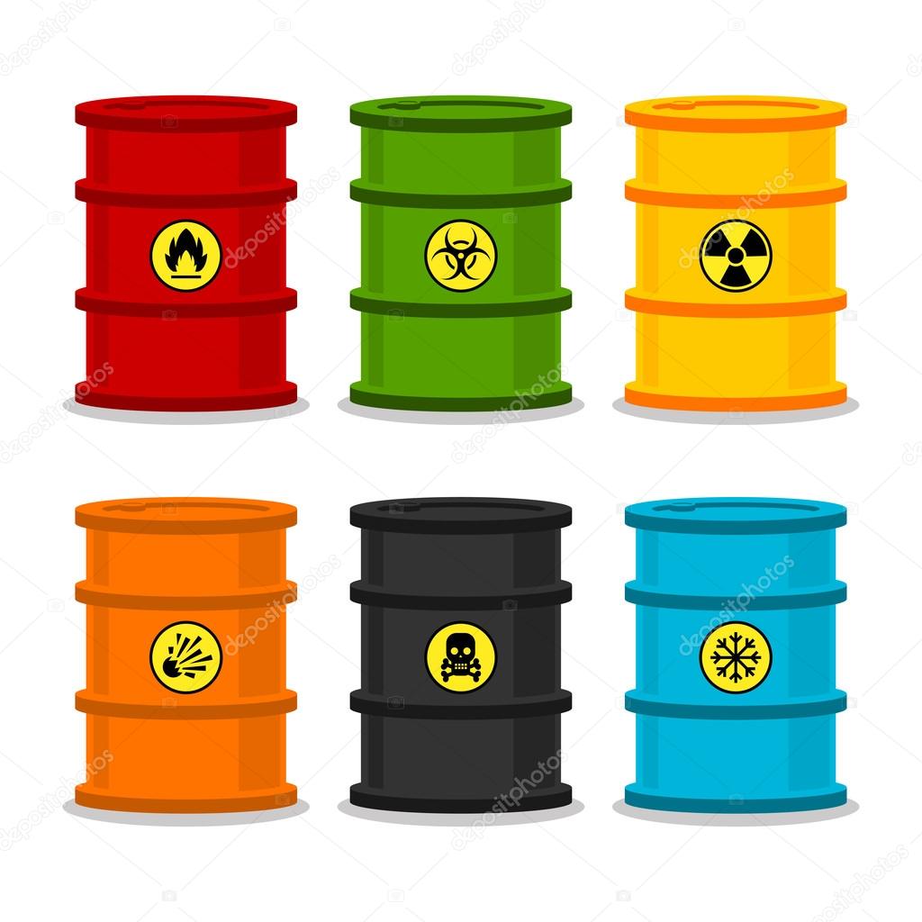 Barrels with dangerous substances