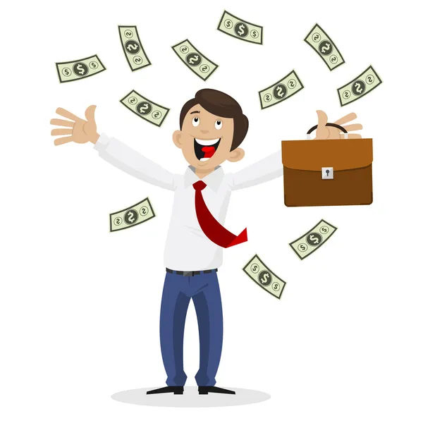 Businessman got huge amount of money — Stock Vector