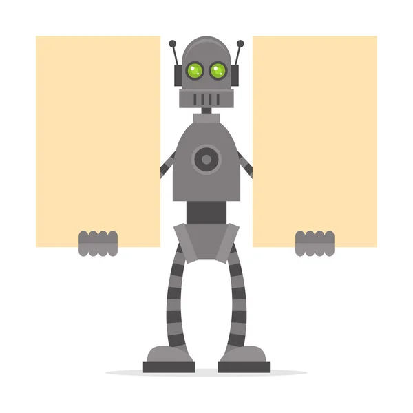 Robot tenant des affiches vides — Image vectorielle