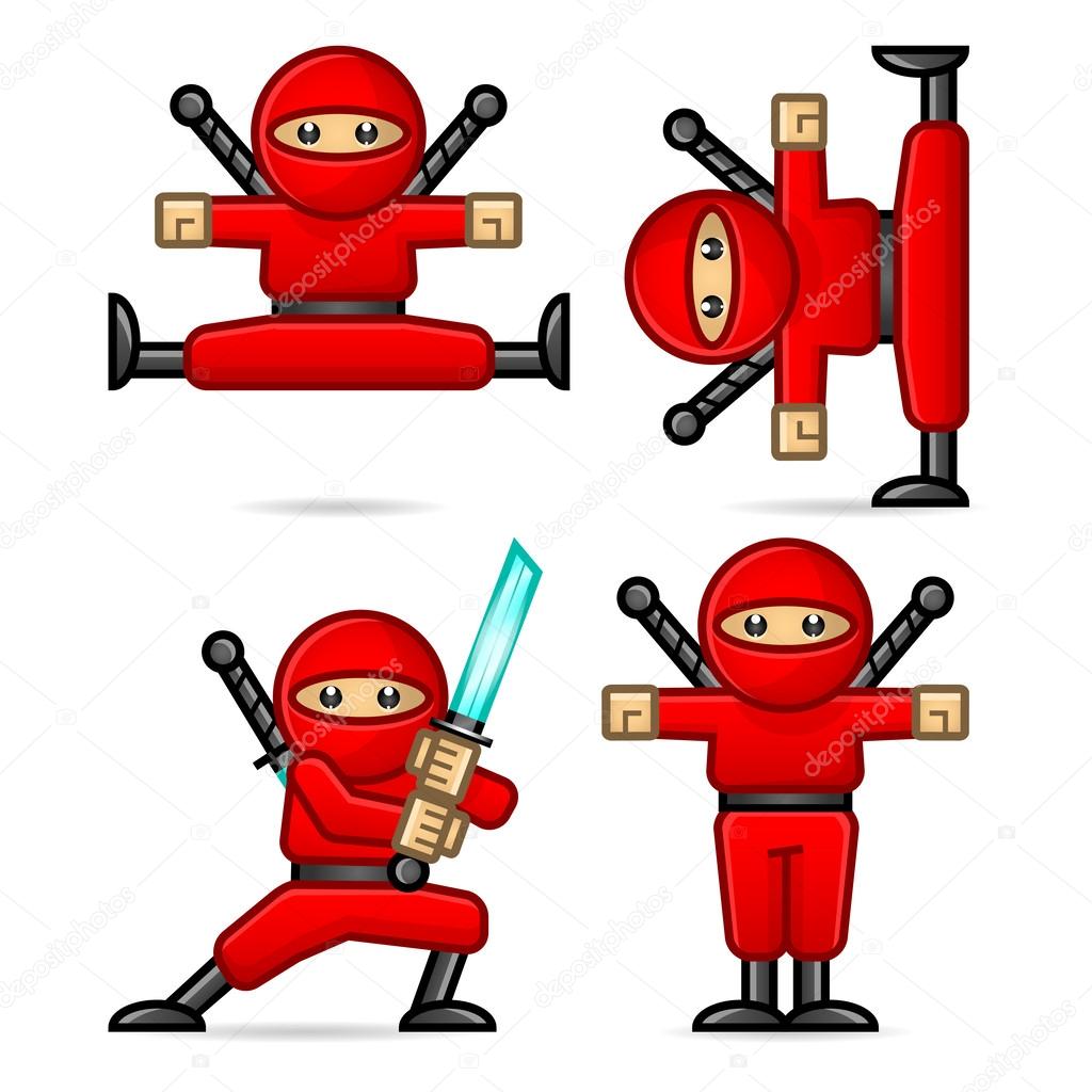 Ninja in different poses
