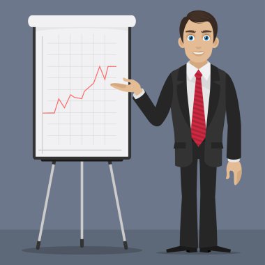 flipchart üzerinde işadamı belirtir