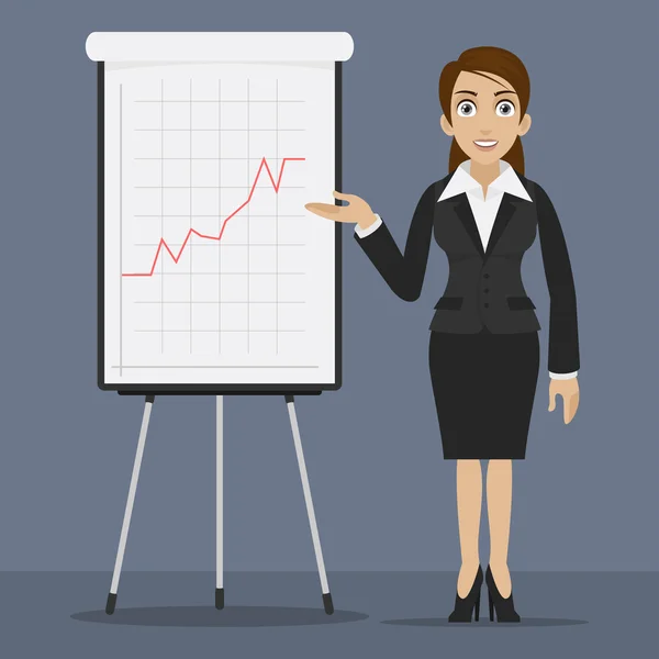 iş kadını flipchart belirtir