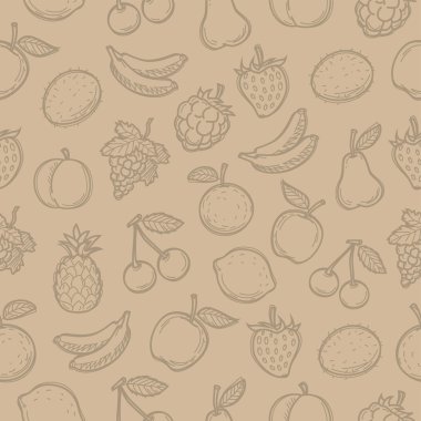 desen doodle çizilmiş meyve