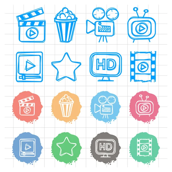 sinema karalamalar Icons set