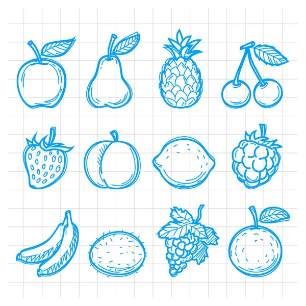 涂鸦画的水果 — 图库矢量图片