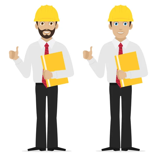 Engineer showing thumbs up — Stock Vector