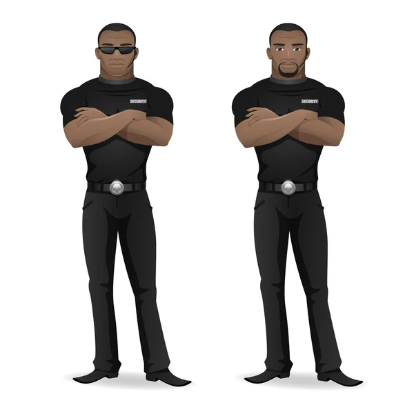 Black man security guard of nightclub — Stock Vector