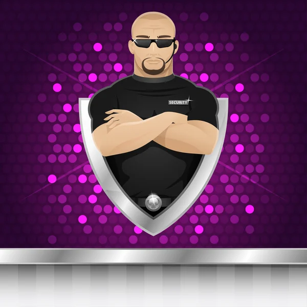 Background man security guard of nightclub — Stock Vector