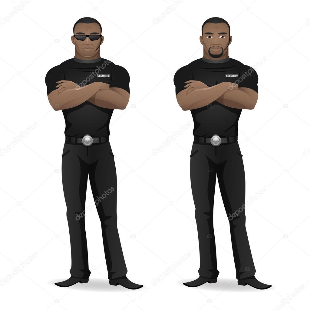 Black man security guard of nightclub
