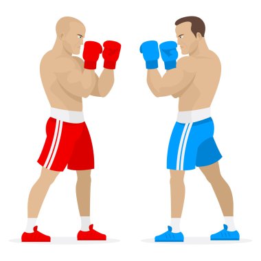 Boxers athletes stand in rack clipart