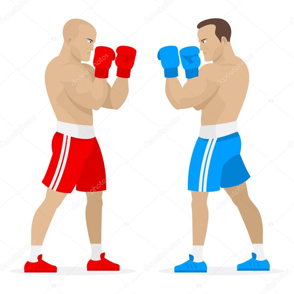 Boxers athletes stand in rack