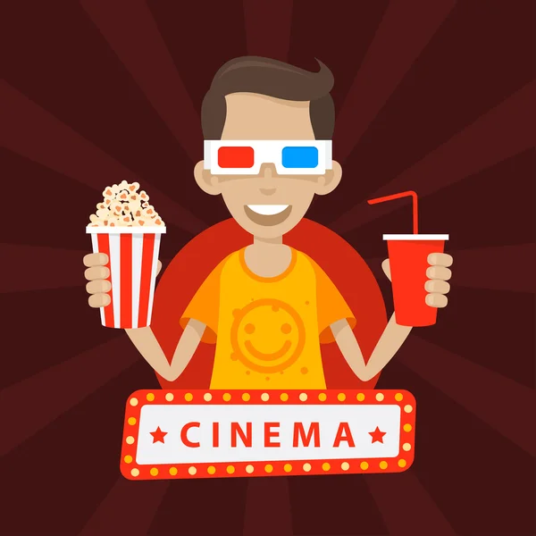 genç gülümsemek içinde 3d gözlük