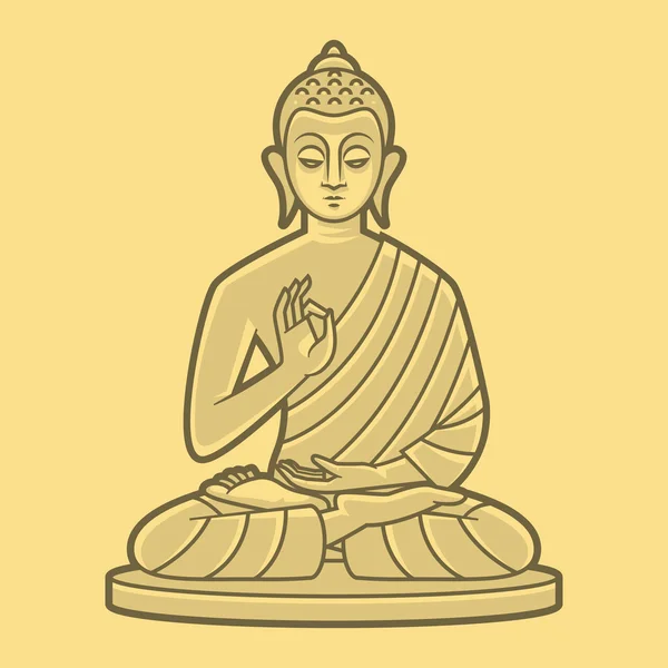 Buddha meditates — Stock Vector