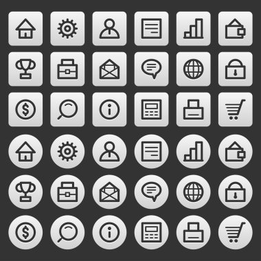 İş Finans gri Icons set