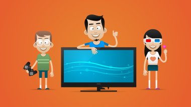 mutlu aile yeni plazma televizyon satın aldı.