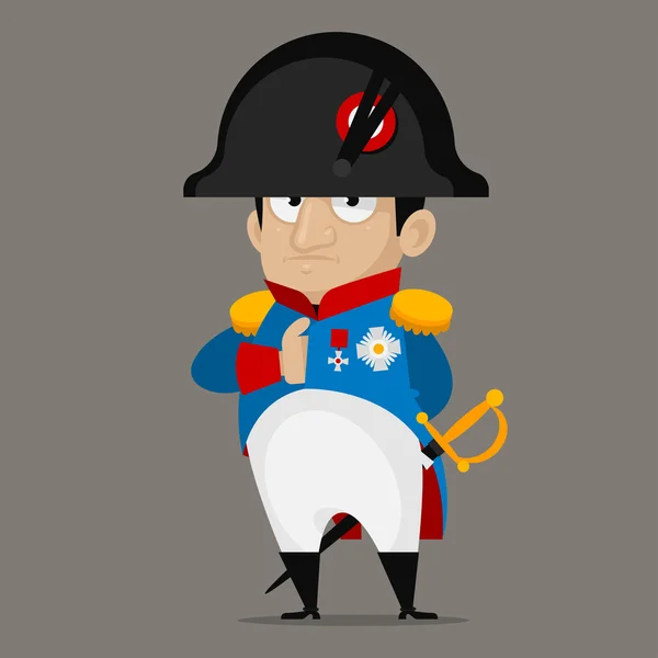 Napoleon Bonaparte cartoon character — Stock Vector