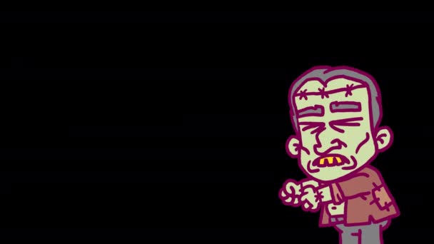 Monstre Visage Mécontent Apparaît Soudainement Écran Canal Alpha Animation Image — Video