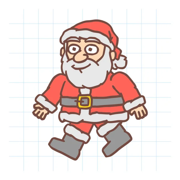 Papai Noel Anda Sorri Personagem Vetorial Ilustração Vetorial — Vetor de Stock