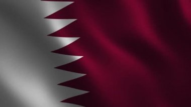 Katar bayrağı dalgalanıyor. Soyut arkaplan. Döngü animasyonu. Hareket grafikleri