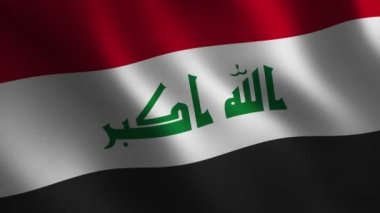 Irak bayrağı sallanıyor. Soyut arkaplan. Döngü animasyonu. Hareket grafikleri