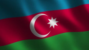 Azerbaycan bayrağı dalgalanıyor. Soyut arkaplan. Döngü animasyonu. Hareket grafikleri