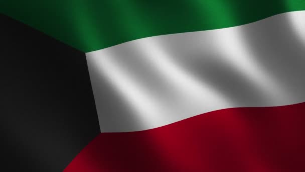Kuveyt Bayrağı Dalgalanıyor Soyut Arkaplan Döngü Animasyonu Hareket Grafikleri — Stok video