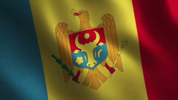 Moldova Flag Waving Abstract Background Loop Animation Motion Graphics — стоковое видео