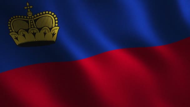 Liechtenstein Schwenkt Die Flagge Abstrakter Hintergrund Schleifenanimation Bewegungsgrafik — Stockvideo